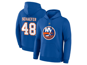 Fanatics Pánská mikina Matthew Schaefer #48 New York Islanders NHL Authentic Stack Name & Number Hoodie Velikost: S