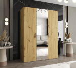 Šatní skříň Abi Bari 2 Rozměry: 150 cm, Pásky / úchyty: Černá, Barva korpusu + barva dveří: Kašmír + Kašmír