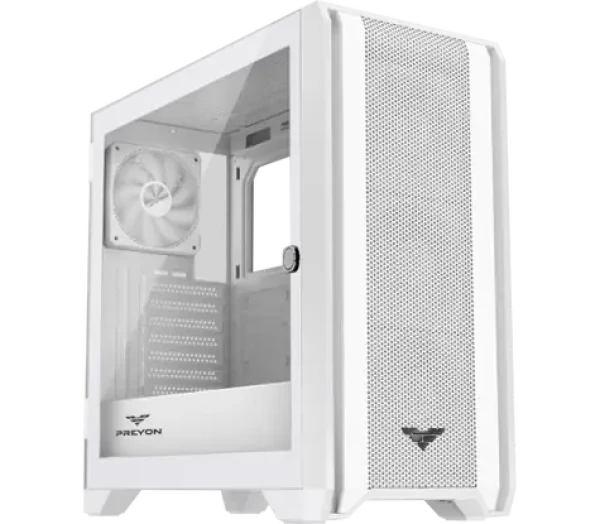 PREYON Nest Windy bílá / ATX / USB-A 3.0 /USB-A 2.0 / USB-C / 4x 120mm / bez zdroje / průhledná bočnice (PRENW04W)