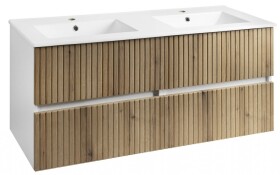 AQUALINE - PANEDA STRIP umyvadlová skříňka 119x55x45,2cm, dub emporio PN312