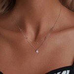 Stříbrný dvojitý náhrdelník Cristy 1 ct MOISSANITE + CERTIFIKÁT, Stříbrná 40 cm + 5 cm (prodloužení) certifikát GRA, hadřík na čištění stříbra, dárková krabička