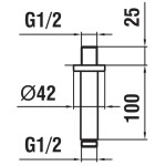 Laufen - Sprchové příslušenství Sprchové rameno stropní 10 cm, matná světle zlatá HF960098462001
