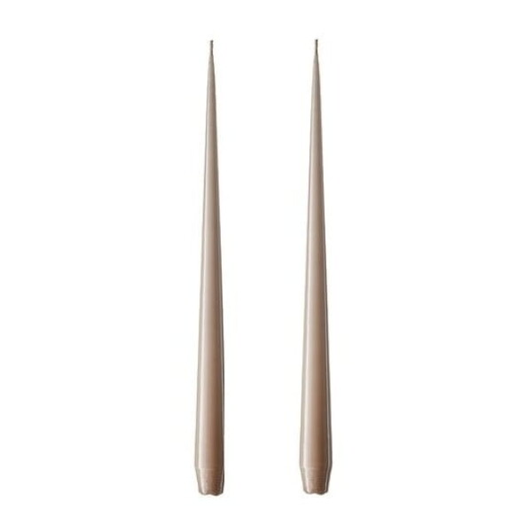 Ester & erik Svíčka Taper Lacquer 32 cm – 18 Nougat Note – set 2 ks, béžová barva, vosk