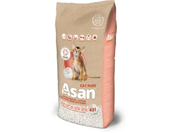 Asan Cat Pure eko-stelivo pro kočky a fretky 42 l (8594073071187)