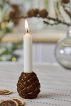 Ib Laursen Keramický svícen Pine Cone, hnědá barva, keramika
