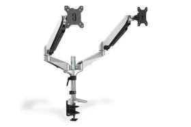 Digitus DA-90353 stříbrná / Držák pro 2 monitory / VESA 75-100 mm / nosnost 2x 8 kg / plynová pružina (DA-90353)