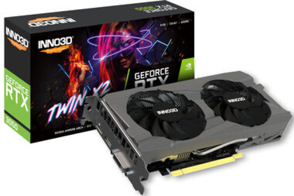 Inno3D GeForce RTX 3050 Twin X2 8GB 1552 1777 MHz 8GB GDDR6 128-bit 1x DVI 1x HDMI 1x DP (N30502-08D6-1711VA41)