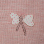 Růžový dětský závěs na kroužcích s výšivkou mašliček Šířka: 140 cm | Délka: 250 cm