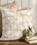 Ib Laursen Povlak na polštář Theodor Brown Checkered 50 × 50 cm, béžová barva, textil