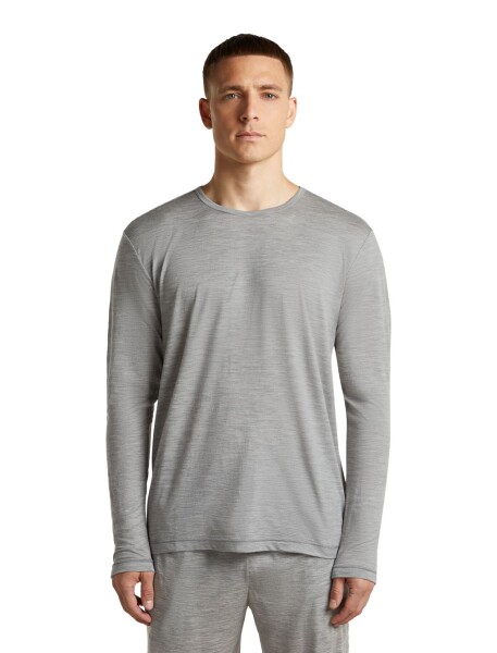 Pánské merino triko dlouhý rukáv ICEBREAKER Mens Merino 150 Lodge LS Tee, Metro Heather velikost: M