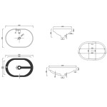 INVENA - Umyvadlo na desku NIKE 60 cm oval CE-28-060-W