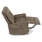 Polohovací křeslo, elektrické zabudované ovládání, hnědá, látka vintage, TV-Q8575 BR3