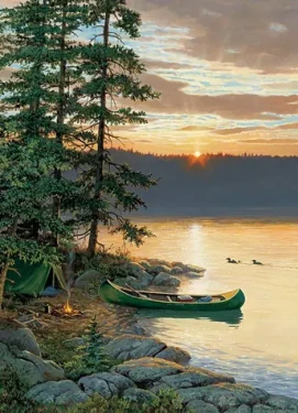 COBBLE HILL Puzzle Jezero kánoí