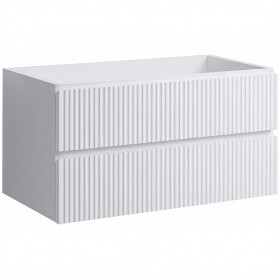 CERANO - Koupelnová skříňka pod umyvadlo Carole - bílá matná rýhovaná - 99x48x45 CER-674932