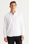 AC&Co Altınyıldız Classics Men's White Slim Fit Slim Fit Italian Collar Dobby Shirt.