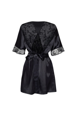 Dámský župan Delight dressing gown - BEAUTY NIGHT FASHION černá L/XL