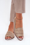 Kožené vyřezávané baleríny s odkrytými prsty S.Barski LR51-922 Zlaté 37