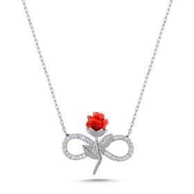 LUNICA Stříbrný náhrdelník RŮŽE a NEKONEČNO 0879