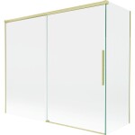 MEXEN/S - Rox vanová zástěna 2-křídlová posuvná 180 + 80 x 150, transparent, zlatá kartáčovaná 8C9-180-080-55-00