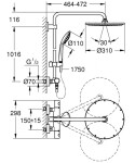 GROHE - Euphoria Sprchový set 310 s termostatem, 3 proudy, kartáčovaný tmavý grafit 26075AL0