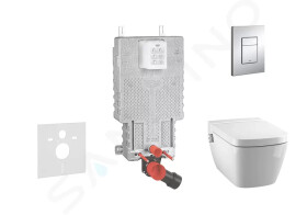 GROHE - Uniset Set předstěnové instalace, sprchovací toalety a sedátka Tece, tlačítka Skate Cosmo, Rimless, SoftClose, chrom 38643SET-KT