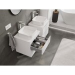 MEXEN/S - Orio koupelnová skříňka pod umyvadlo 50 cm s deskou, 2 zásuvky, bílá mat 91A10-05047-2-BFFC01