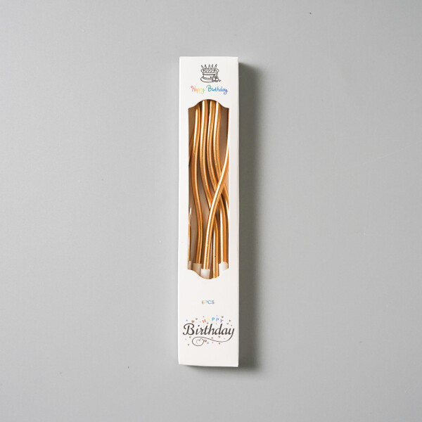 Dortové svíčky zakroucené metalické bronzové 6ks
