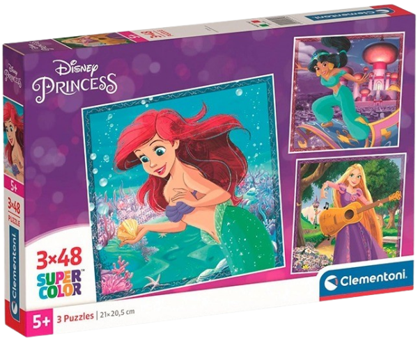 Puzzle 144 dílků Disney princezny 3x48 - Clementoni