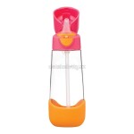 B.box 221 Lahev na pití s brčkem 600 ml - růžová/oranžová