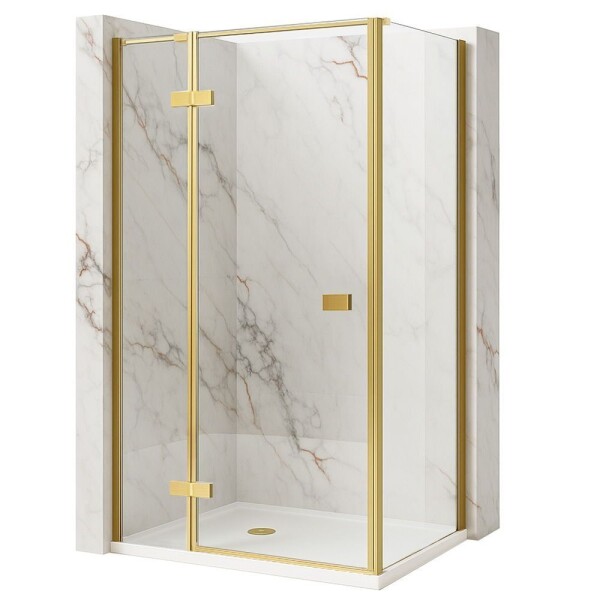 REA/S - Sprchový kout Atlas 100x100 Brush Gold vlevo KPL-K4574