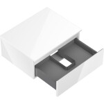 MEXEN/S - Orio koupelnová skříňka pod umyvadlo 60 cm s deskou, 1 šuplík, bílá lesk 91A10-06023-1-BFC00