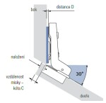 HETTICH 77690 Intermat závěs úhlový naložený 30°/95° TH vrut pružina (104572)