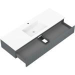 MEXEN/S - Rivel koupelnová skříňka 140 cm s umyvadlem Otis, 1 šuplík, reliéf , grafit mat/bílá mat - 91A20-14023-1-BF66-W18M0 91A20-14023-1-BF66-W18M01