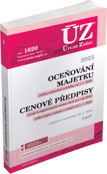 ÚZ č. 1620 - Oceňování majetku, Cenové předpisy, 2025