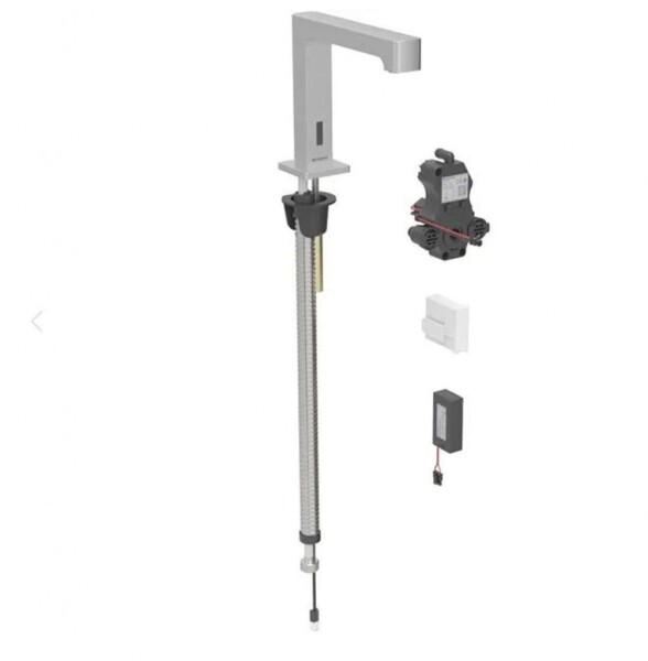 GEBERIT - Brenta Elektronická umyvadlová baterie, bateriové napájení, easy to clean, kartáčovaná nerez 116.194.SN.1