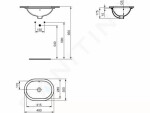 IDEAL STANDARD - Connect Umyvadlo pod desku, 480x350 mm, s přepadem, Ideal Plus, bílá E5046MA