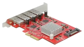 Delock / Řadič 4x USB-A / PCIe x4 / USB 3.2 Gen 2 / 10 Gbps (90481)