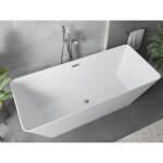 MEXEN/S - Velo Slim volně stojící vana 170 x 75, bílá, sifon a přepad chrom 52811707500-01