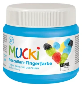 KREUL Prstová barva na porcelán MUCKI modrá / 150 ml / pro děti od 2 let (26304)