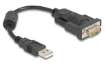 Delock USB 2.0 A - RS-232 DB9 černá / USB adaptér / 0,25 m / pozlacené kontakty / magneticky stíněný (64276)