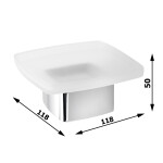 Gedy - LOUNGE mýdlenka na postavení, mléčné sklo, černá mat 545114