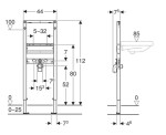 GEBERIT - Duofix Předstěnová instalace pro umyvadlo, 112 cm, pro stojánkovou armaturu, úzké provedení 111.266.00.2