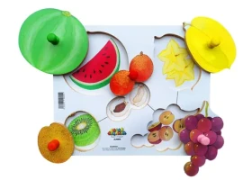 Just Jigsaws 155 Loupeme a krájíme plodiny 6 - dřevěné deskové puzzle