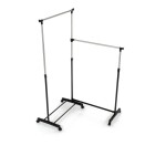 Věšák dvouramenný, černý plast.