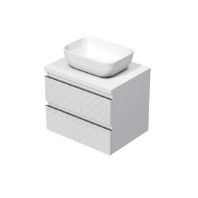 Koupelnová skříňka s krycí deskou SAT Cube Way 60x47,5x46 cm bílá mat CUBE3D46602ZBKD CUBE3D46602ZBKD