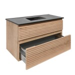 Koupelnová skříňka 2 zásuvková s umyvadlem Naturel Savona 98x53x44,8 cm dub Halifax mat SAVONA2100DHC SAVONA2100DHC
