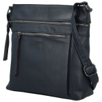 Stylová dámská koženková crossbody kabelka Orniva, tmavě modrá