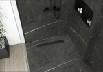 CERANO - Sprchový odtokový žlab, sifon otočný 360° - design 2v1 - nerez - DN40 - černá matná - 74 CER-414935