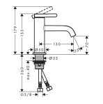 AXOR - One Umyvadlová baterie s výpustí, EcoSmart, vzhled nerezu 48001800