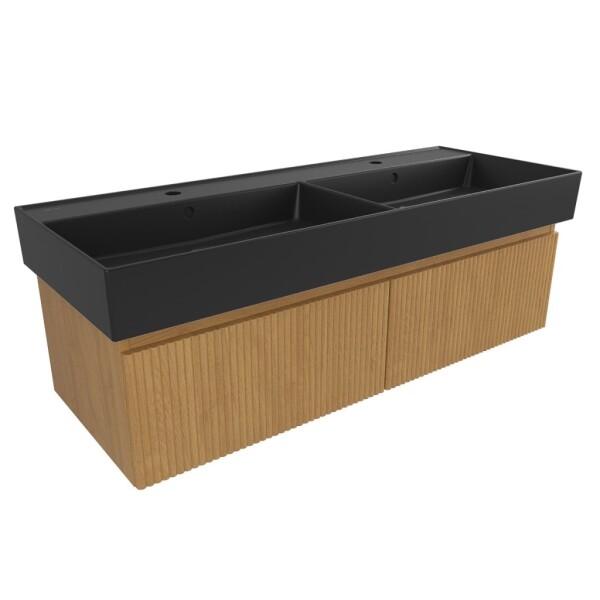 Koupelnová skříňka s umyvadlem SAT Evolution 118x30x44,5 cm dub medový mat SATEVO120DMU2B SATEVO120DMU2B